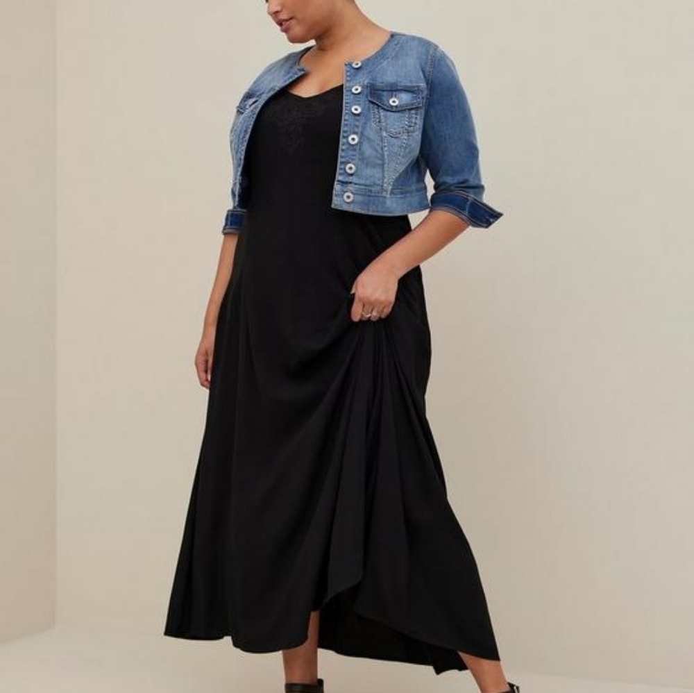 Torrid Size 1 Challis Trapeze Maxi Dress 14 16